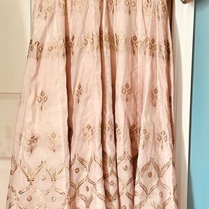 Elegant Pink Embroidered Skirt